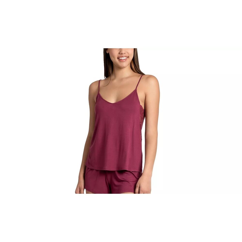 Midnight Bakery Women's Lace-Trim Cami Pajamas Top Crimson Rose Size XL 0119
